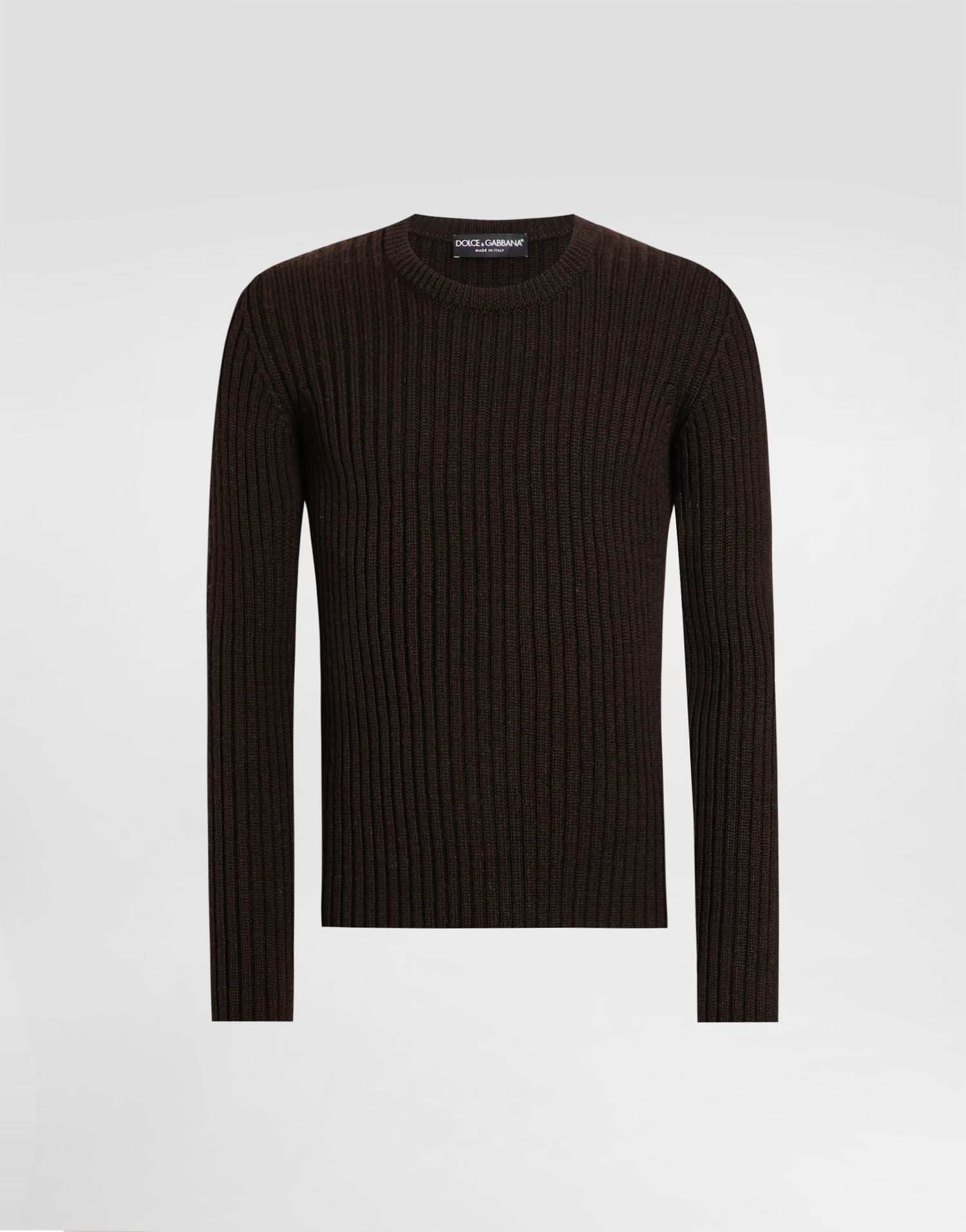 Sweater Dolce & Gabbana Dolce & Gabbana Ribbed Wool Pullover Brun | GXQ83TJCVG6M0023, 0