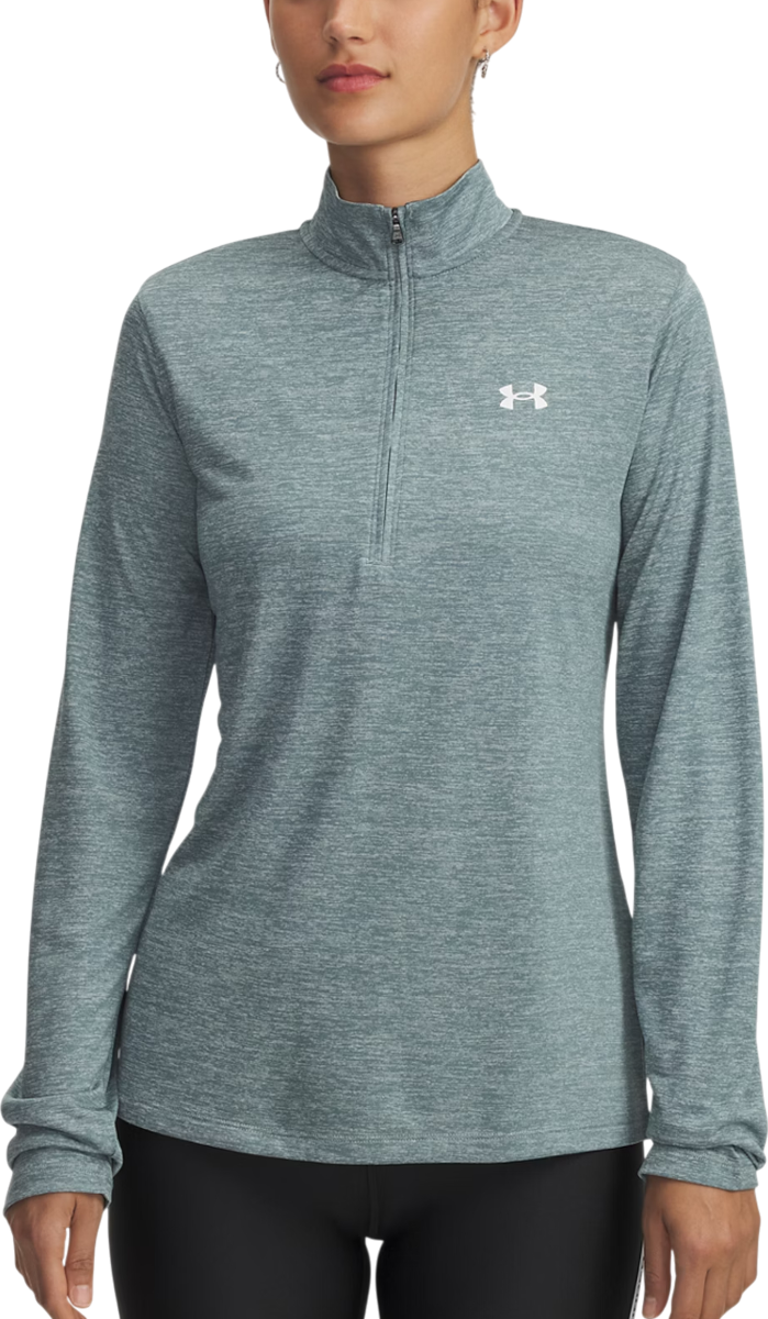 Sweatshirt Under Armour Tech Long Sleeve Quarter Zip Top Twist Turkos | 1384225-587, 0