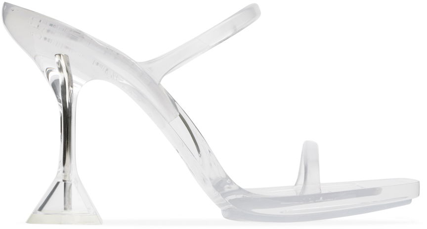 Skovård Amina Muaddi Amina Muaddi Brito Transparent Heeled Slingback Sandals Vit | 11S333532BRI, 0