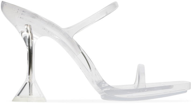 Skovård Amina Muaddi Amina Muaddi Brito Transparent Heeled Slingback Sandals Vit | 11S333532BRI
