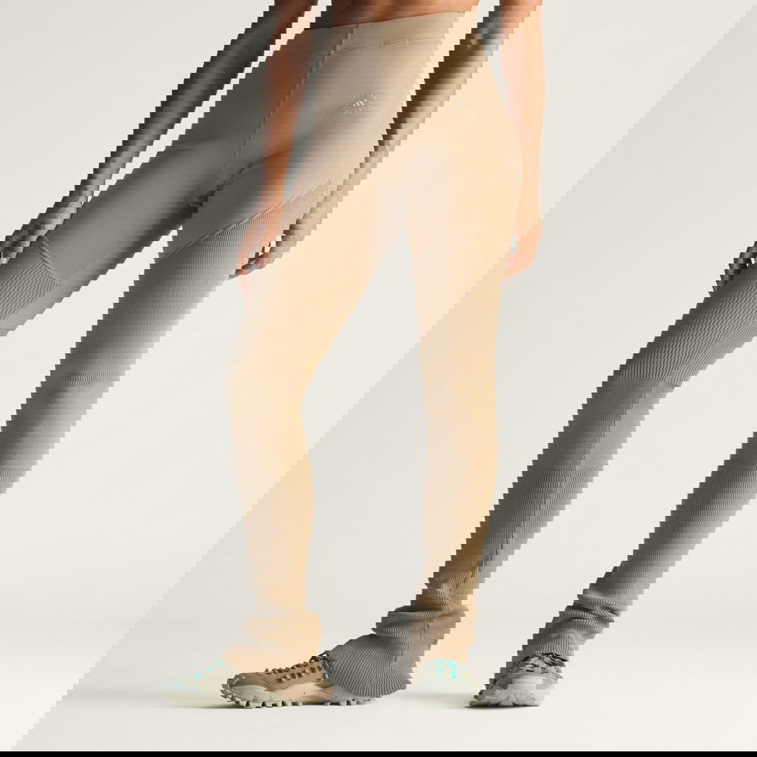 Damasker adidas Performance Stella McCartney Mix High-Waist Ribbed Knitted Leggings Beige | JL6600, 0