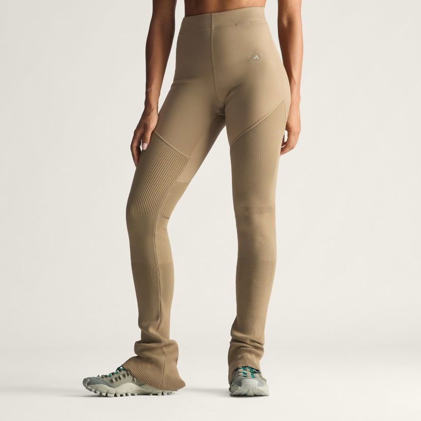 Damasker adidas Performance Stella McCartney Mix High-Waist Ribbed Knitted Leggings Beige | JL6600