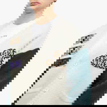 Sweater Off-White Crystal Cash Varsity Cardigan Vit | OMHB019S25KNI0030B84, 5