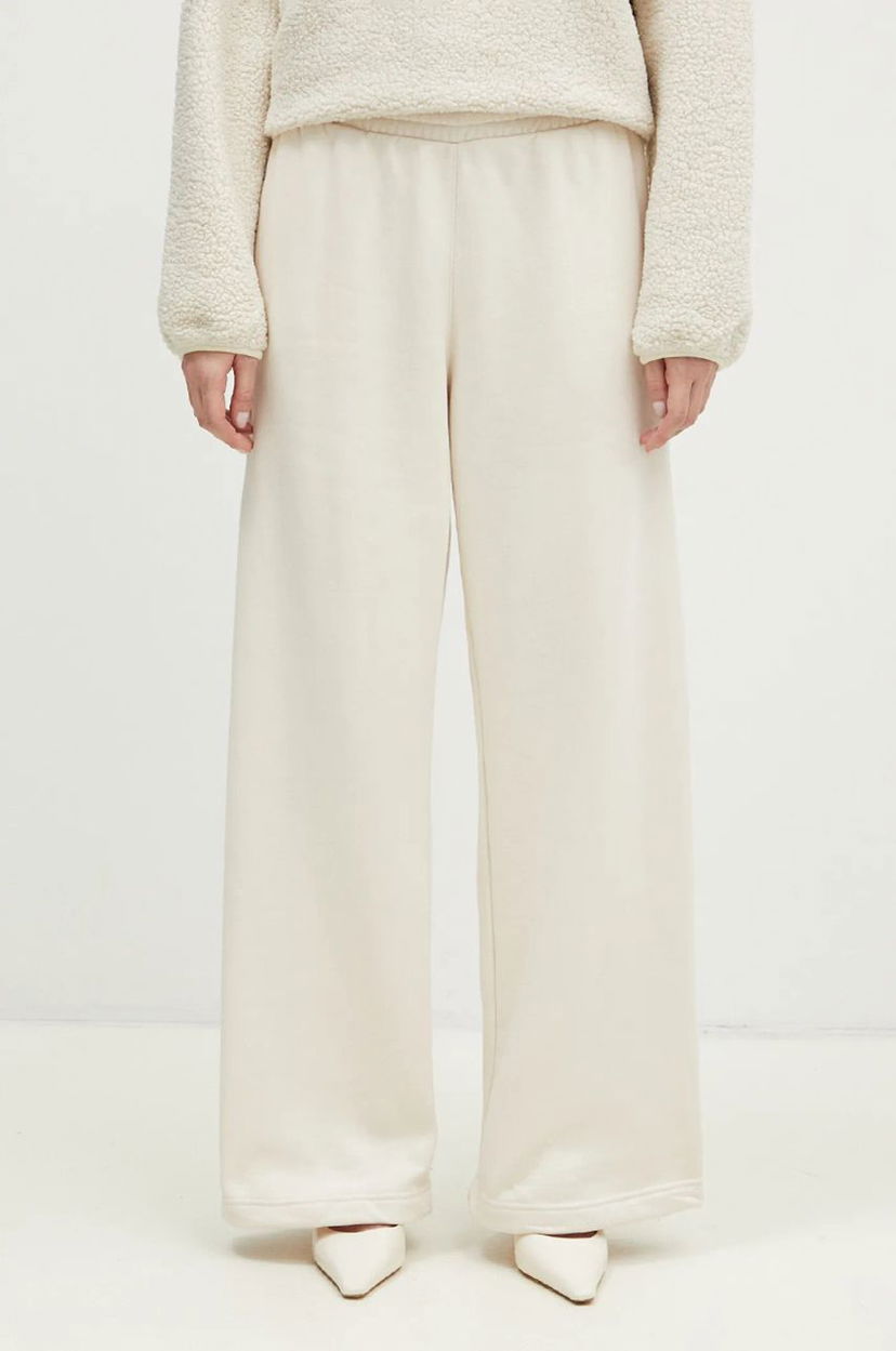 Träningsbyxor adidas Originals Wide Leg Fleece Pants Vit | JN3027
