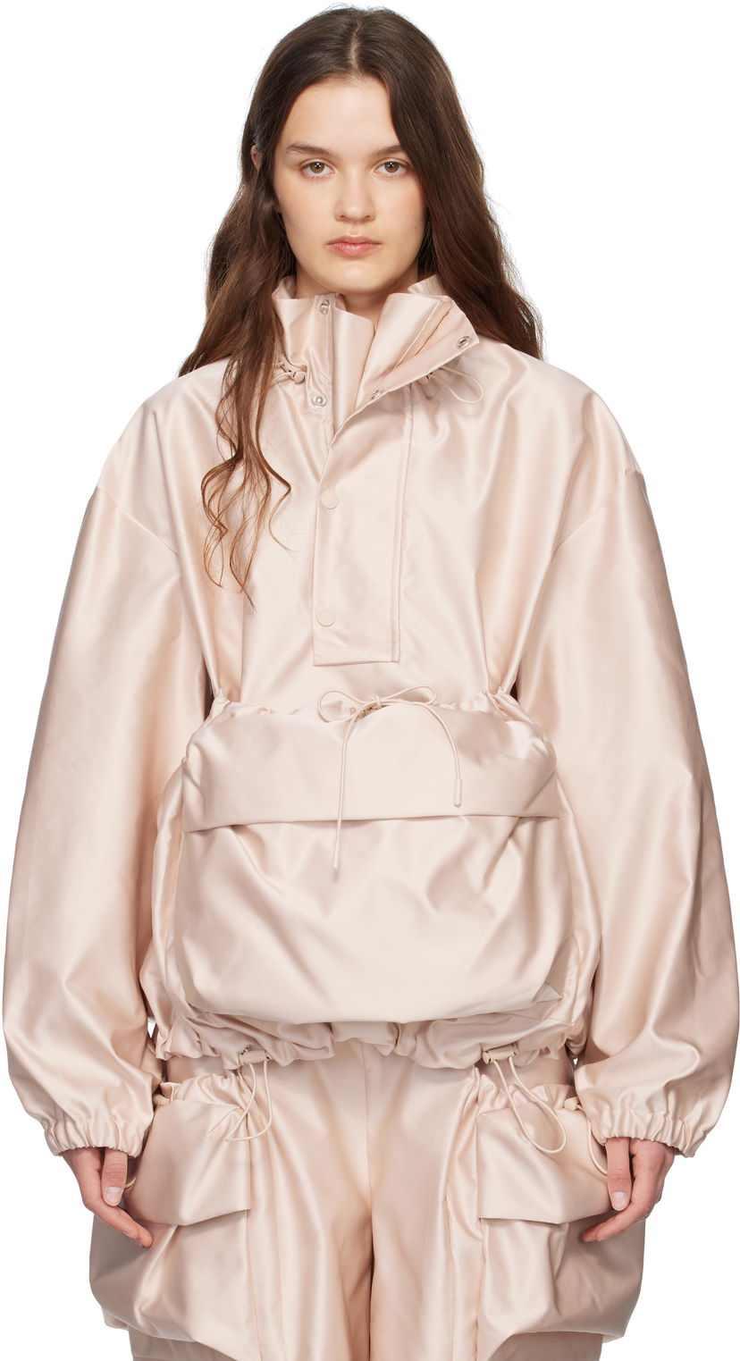 Vindjacka Simone Rocha Simone Rocha Drawstring Cargo Flap Pocket Jacket Rosa | 6117 1221