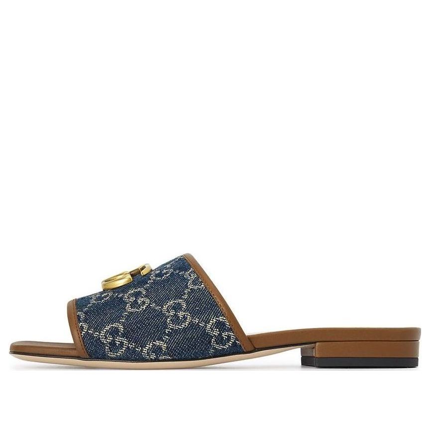 Sneakers och skor Gucci GG Denim Flat Slide Sandal Blå | 647630-2KQ50-4462, 0