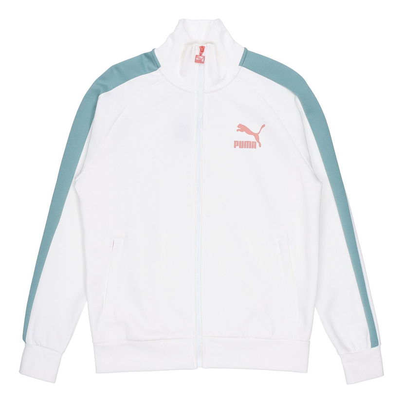 Träningsoverall Puma Iconic Running Colorblock Stand Collar Jacket Vit | 531377-57