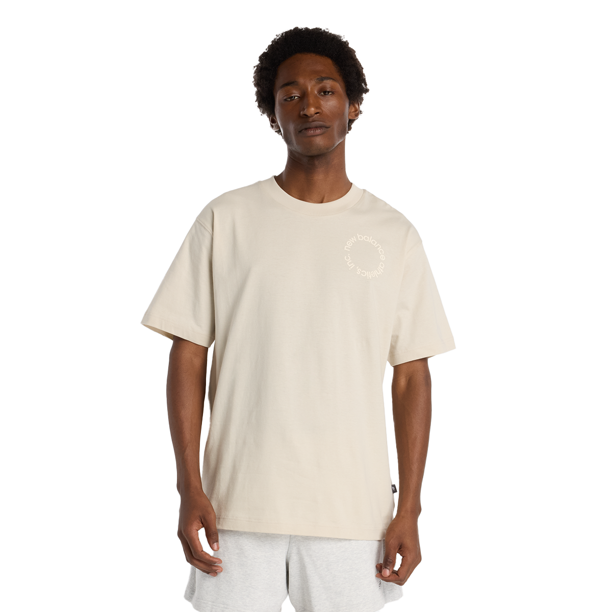 T-shirt New Balance Circular Logo T-Shirt Beige | MT53926-TWF, 0