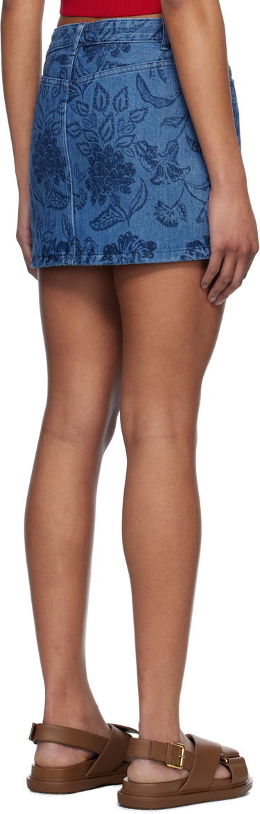 Kjol A.P.C. A.P.C. Floral Denim Miniskirt Blå | COHGQ-F06093, 2