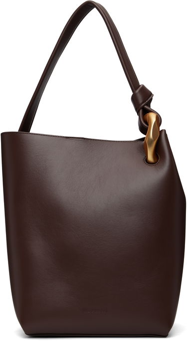 Tygpåse JW Anderson JW Anderson 'The JWA Corner Bucket' Leather Tote with Sculptural Handle Brun | HB0737-LA0232, 0