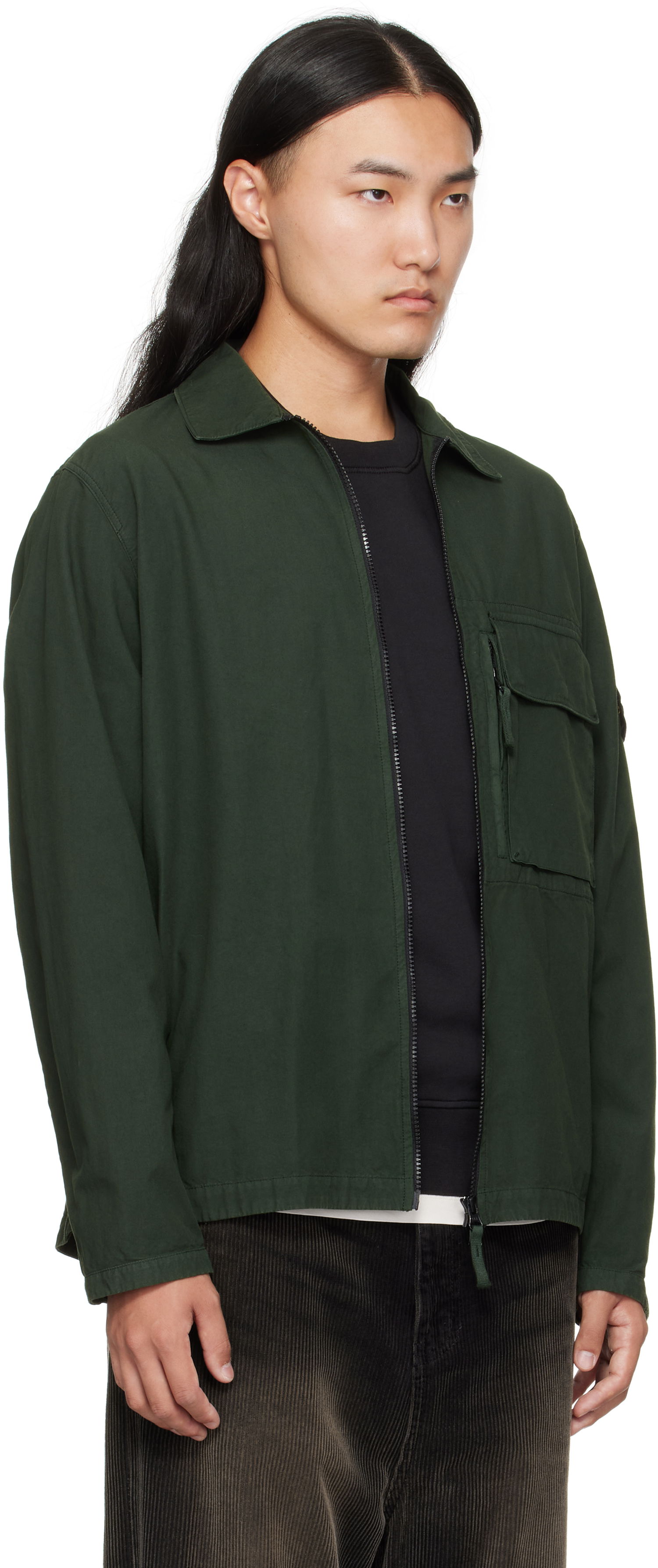 Jacka Stone Island Canvas Weave Cotton Jacket Grön | K2S15 1200004 S0179, 1