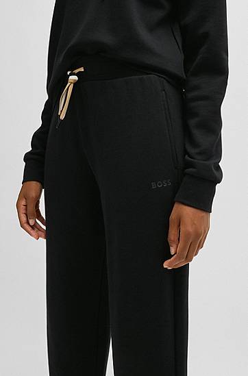 Träningsbyxor BOSS Cuffed Tracksuit Bottoms with Signature Drawcord Svart | 50524759, 1