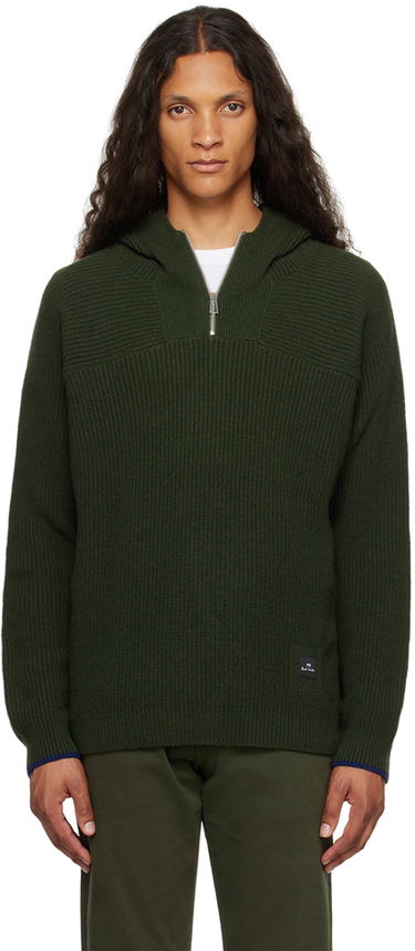 Sweater Paul Smith PS Paul Smith Half-Zip Knit Hoodie Grön | M2R-234Y-L21938-39, 0