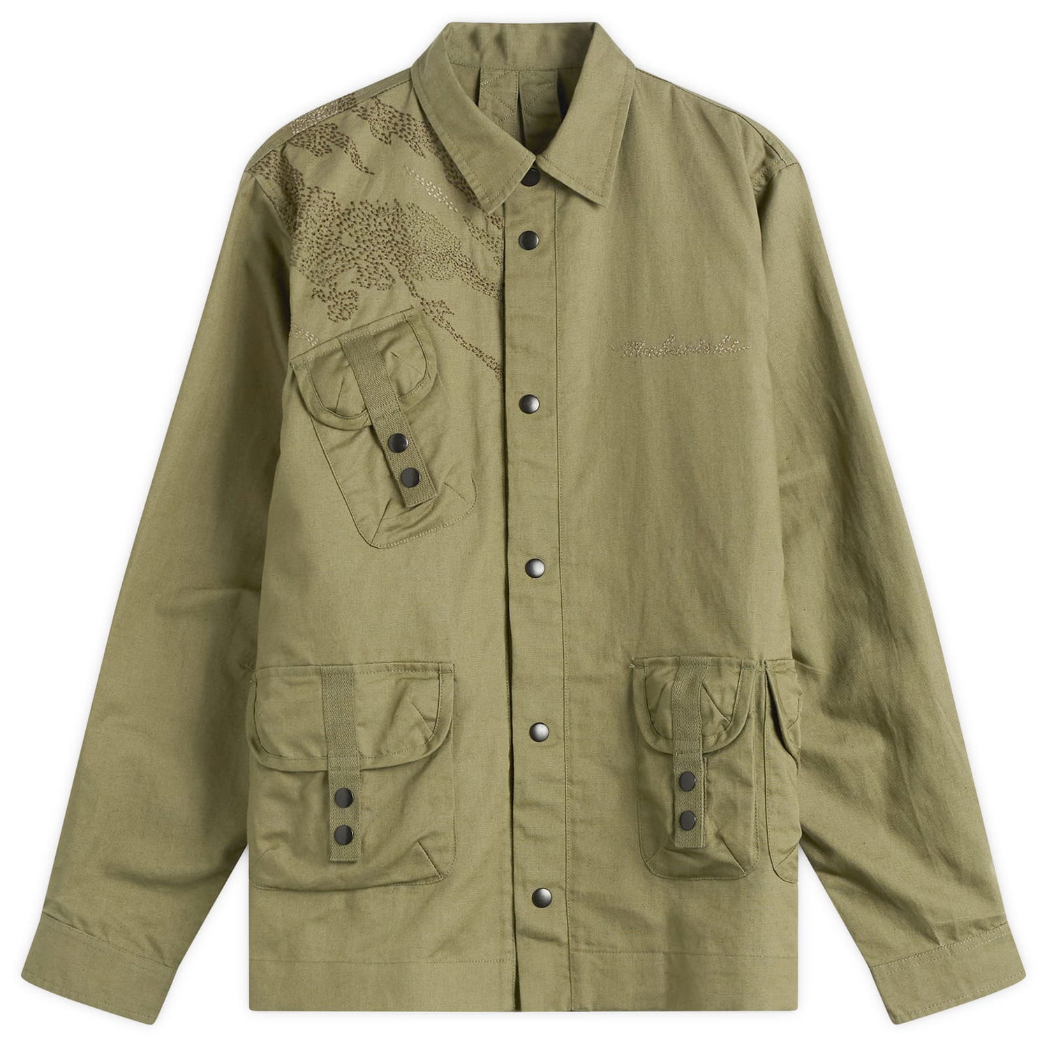 Skjorta Maharishi M.A.L.I.C.E. Embroidered Utility Shirt Grön | 7093-OLV, 0