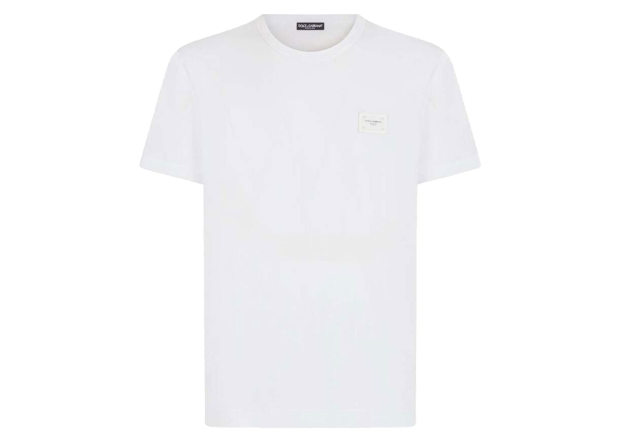 T-shirt Dolce & Gabbana Cotton Branded Plate T-shirt White Vit | G8KJ9TFU7EQW0800, 0