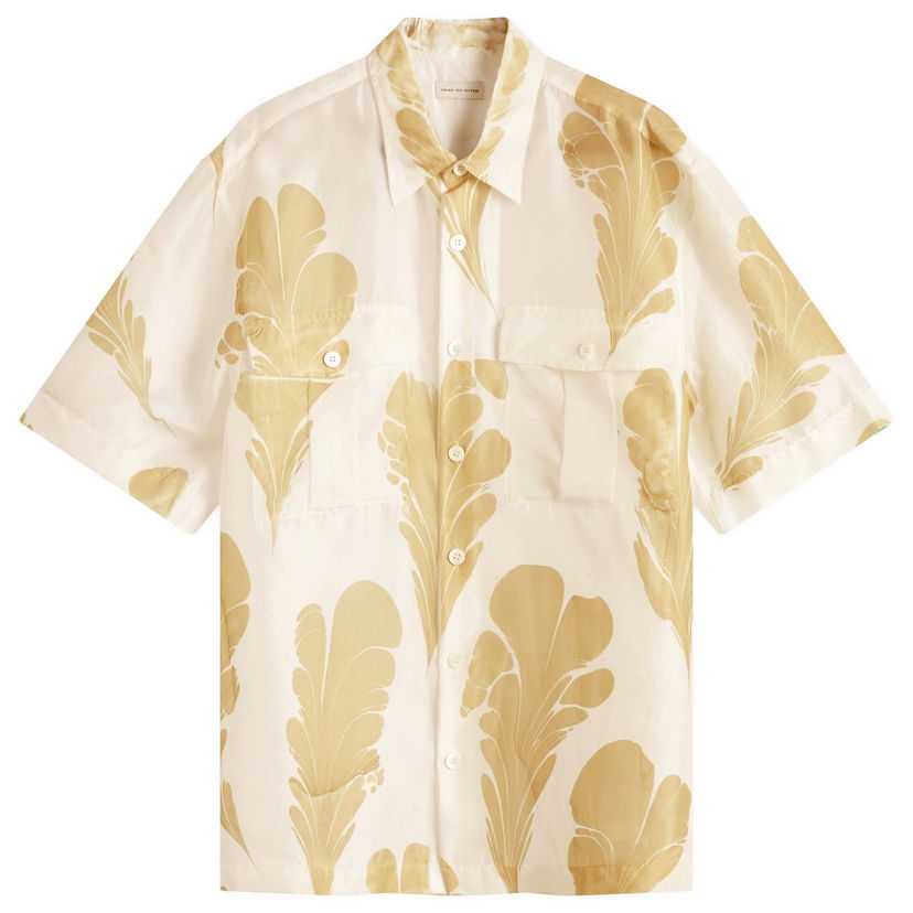 Skjorta Dries Van Noten Dries Van Noten Cass Print Vacation Shirt, Size Large Beige | 251-020724-1197-979