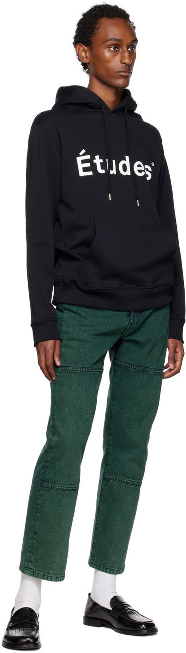 Sweatshirt Études Klein Logo Hoodie Svart | C00ME250OC16BK, 3