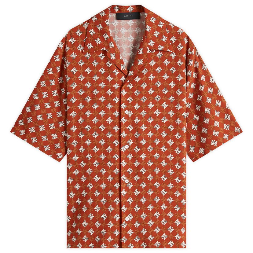 Skjorta AMIRI Amiri MA Quad Camp Collar Shirt, Size M Orange | AMSTCA1104-809