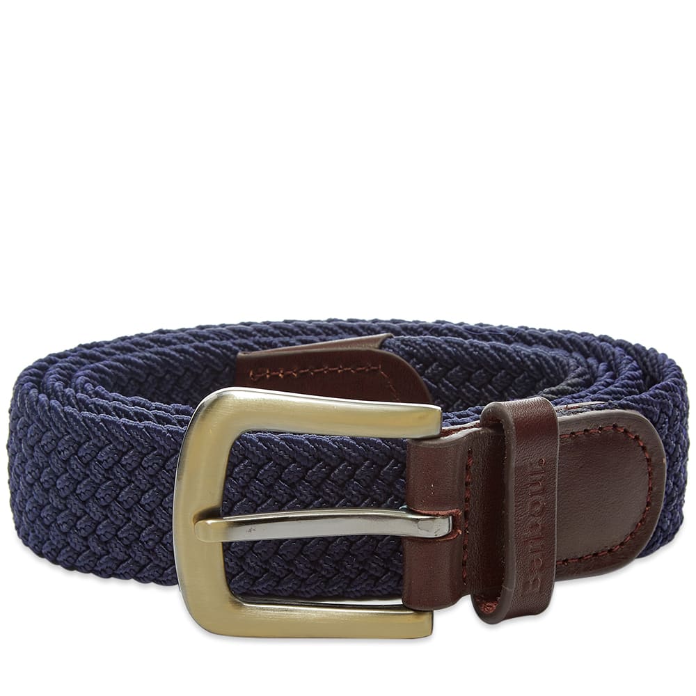 Bälten Barbour Barbour Stretch Webbing Leather Belt Mörkblå | MAC0038NY31, 0