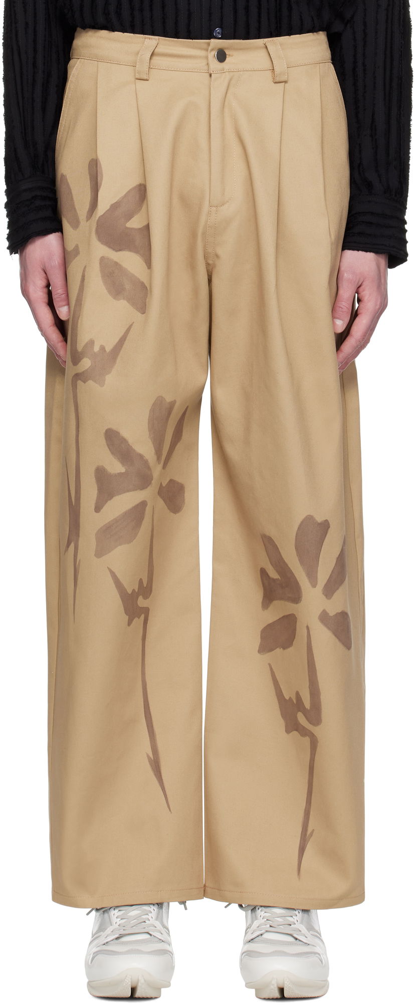 Byxor Collina Strada Collina Strada Catchfly Print Trousers Beige | XX6042