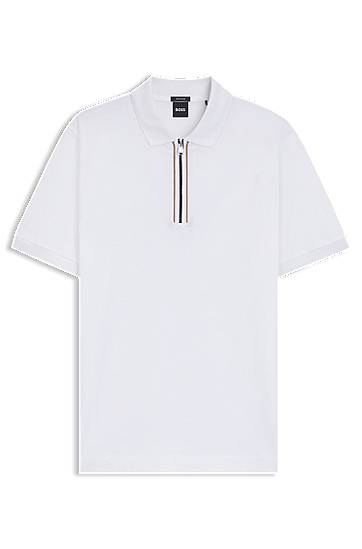 Polotröja BOSS Polo Shirt with Zip Placket Vit | 50543880