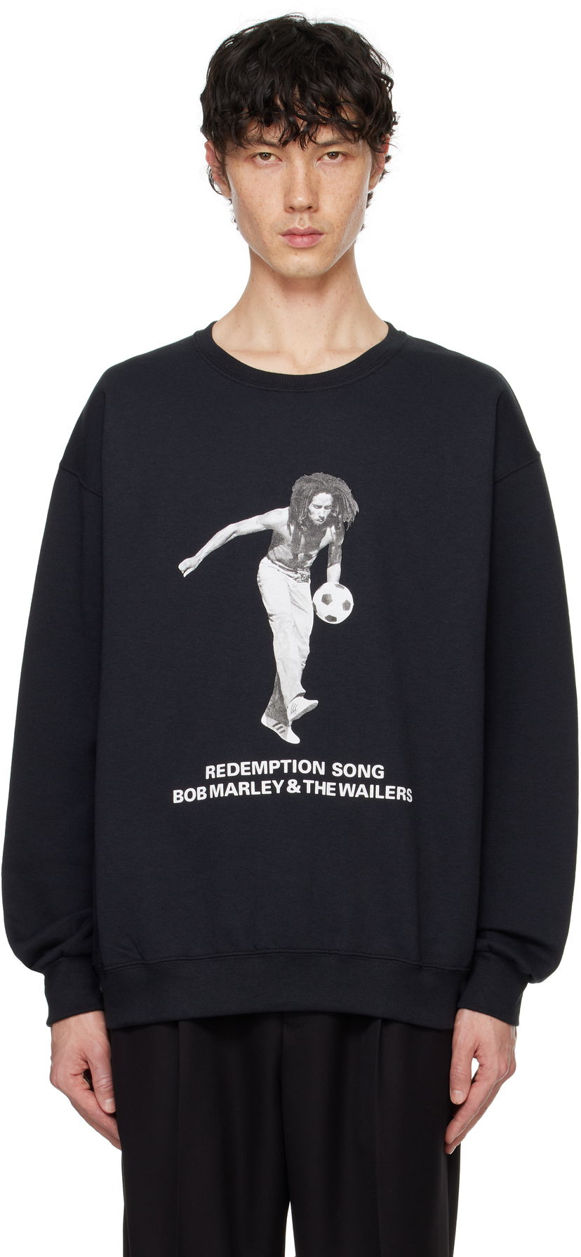 Sweatshirt WACKO MARIA Bob Marley Crewneck Sweatshirt Svart | BOBMARLEY-WM-SS14