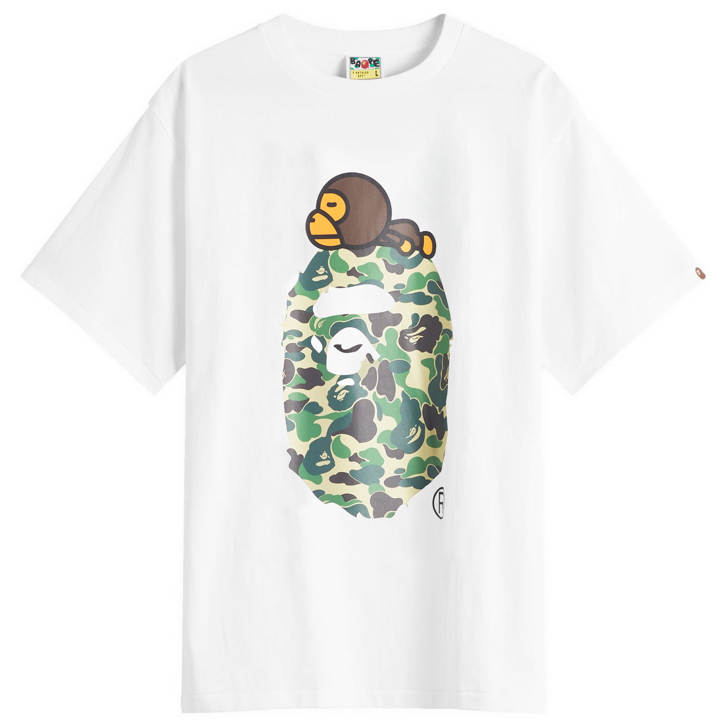 T-shirt BAPE A Bathing Ape ABC Camo Big Ape Head Graphic Tee Vit | 002TEL301002M-WGN, 1