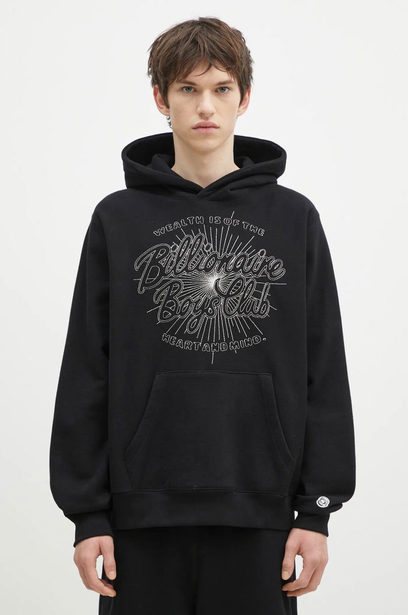 Sweatshirt BILLIONAIRE BOYS CLUB Script Logo Chainstitch Popover Hoodie Svart | B24448