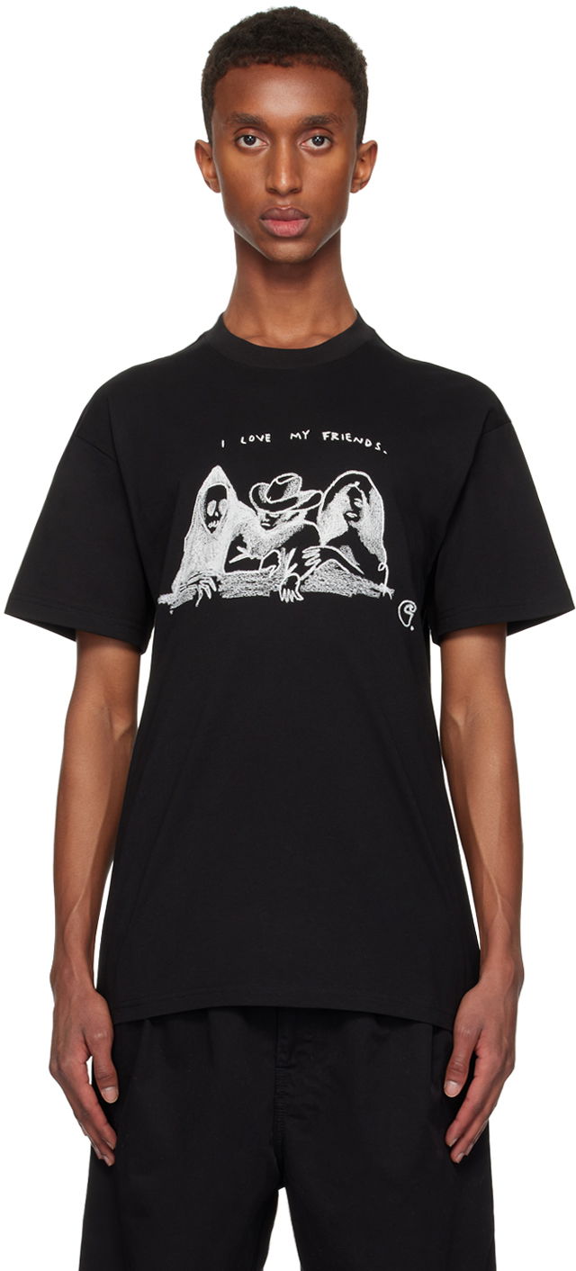 T-shirt Carhartt WIP Black 'Friends' Graphic T-Shirt Svart | I033982