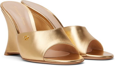 Tillbehör Gianvito Rossi Gianvito Rossi Nappa Silk Wedge Sandals Metallisk | G10095-95RIC-NPS, 3