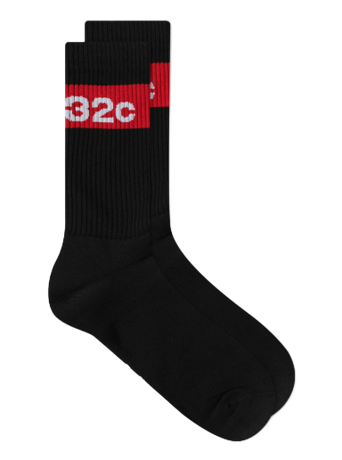 Strumpor 032C Tape Logo Sock Svart | SS23-A-1010