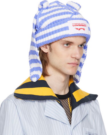 Mössa Charles Jeffrey Loverboy Charles Jeffrey Loverboy Chunky Knit Rabbit Beanie Blå | 54131501, 3