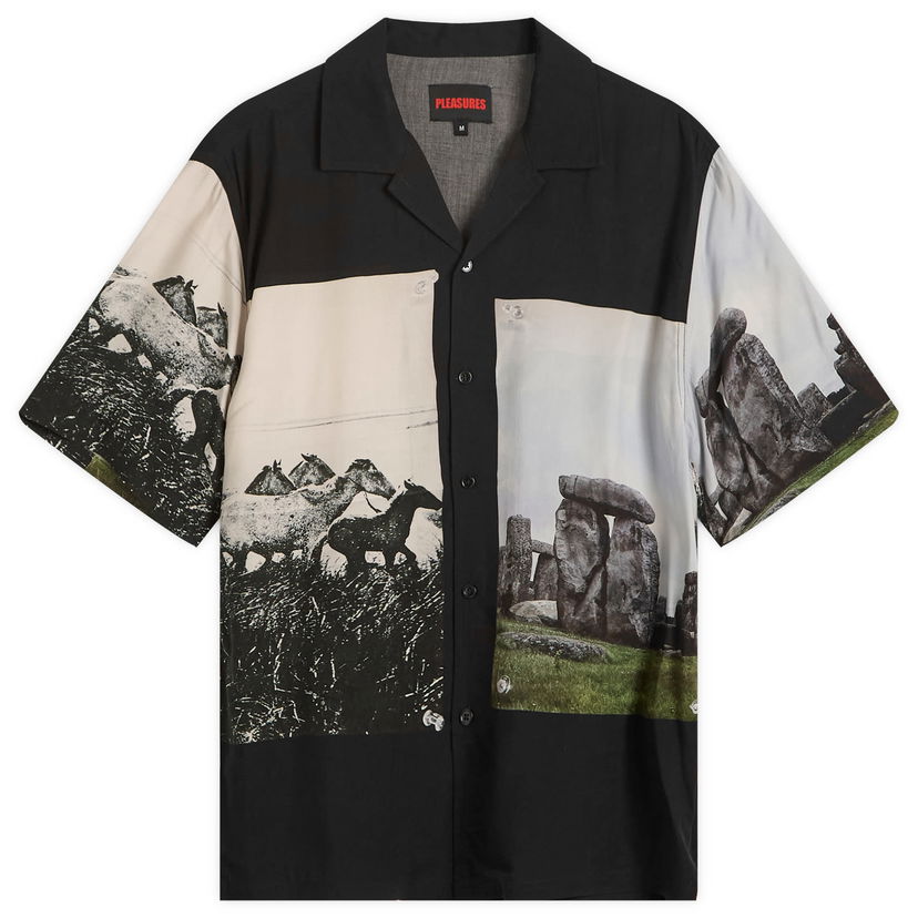 Skjorta Pleasures Pleasures Stone Horse Vacation Shirt Svart | P25SP022-BLK