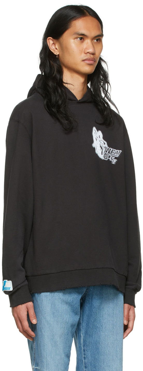 Sweatshirt We11done We11done Cotton Graphic Hoodie Svart | WD-TH1-22-549-U-BK, 1