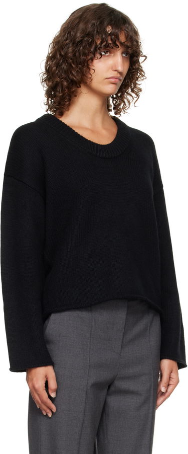 Sweater Loulou de Saison Loulou de Saison Derry Plunging U Neck Sweater Svart | DERRY, 1