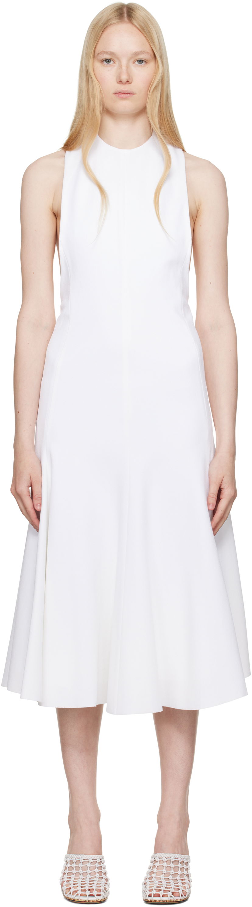 Klä Jacquemus Jacquemus La Casa 'The Favola' Sleeveless Midi Dress Vit | 25E251DR183-1667