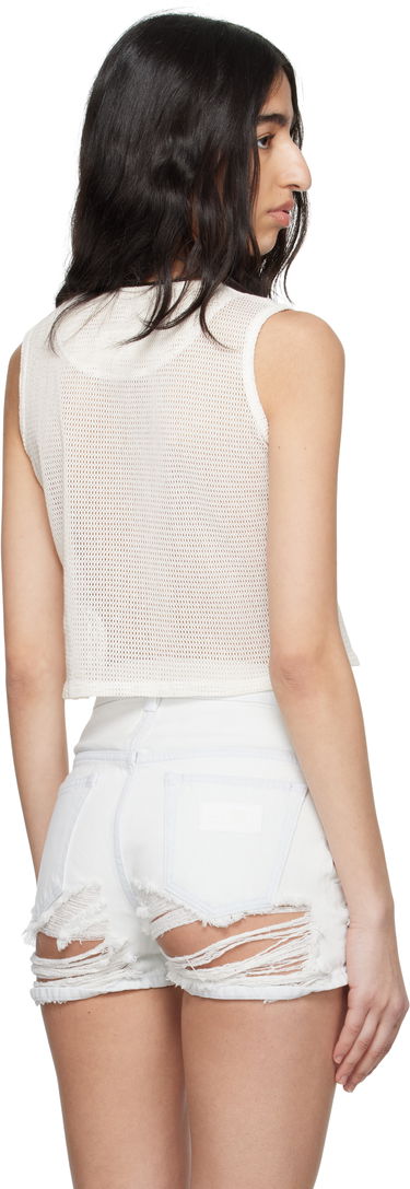 Linne Maison Margiela MM6 Maison Margiela Cotton Mesh Tank Top Vit | S62NL0052 M20111, 2