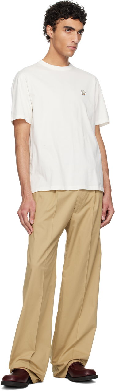 T-shirt MAISON KITSUNÉ Maison Kitsuné Barista Fox Patch Relax T-Shirt Vit | CKNU00102KJ7014, 3