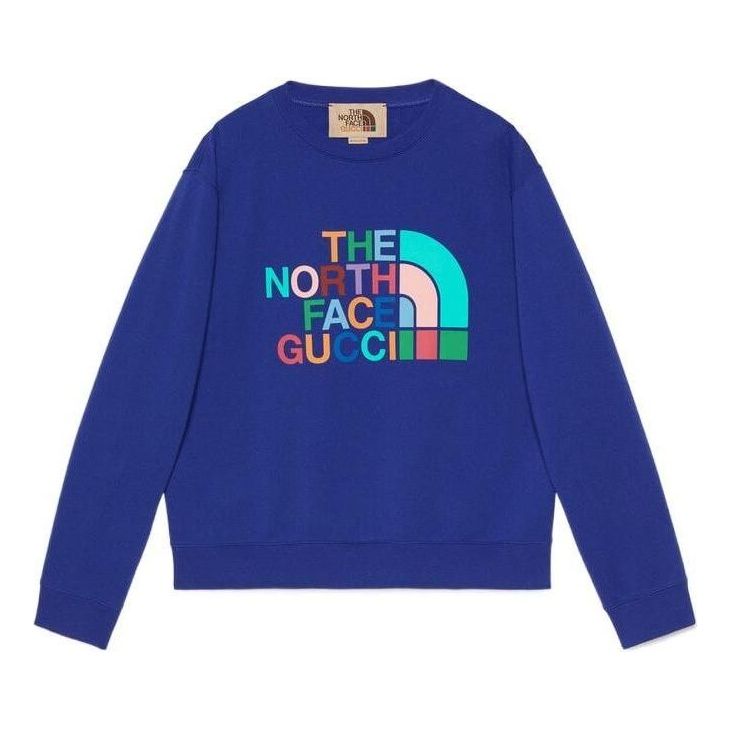 Sweater Gucci Sweatshirt with Logo Print Blå | 626990-XJDTY-4120