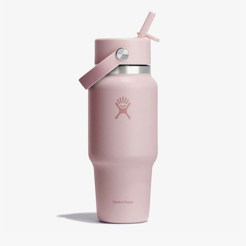Dricksflaska Hydro Flask 709 ml Wide Flex Straw Travel Bottle Trillium Universal Rosa | WT24CFS678