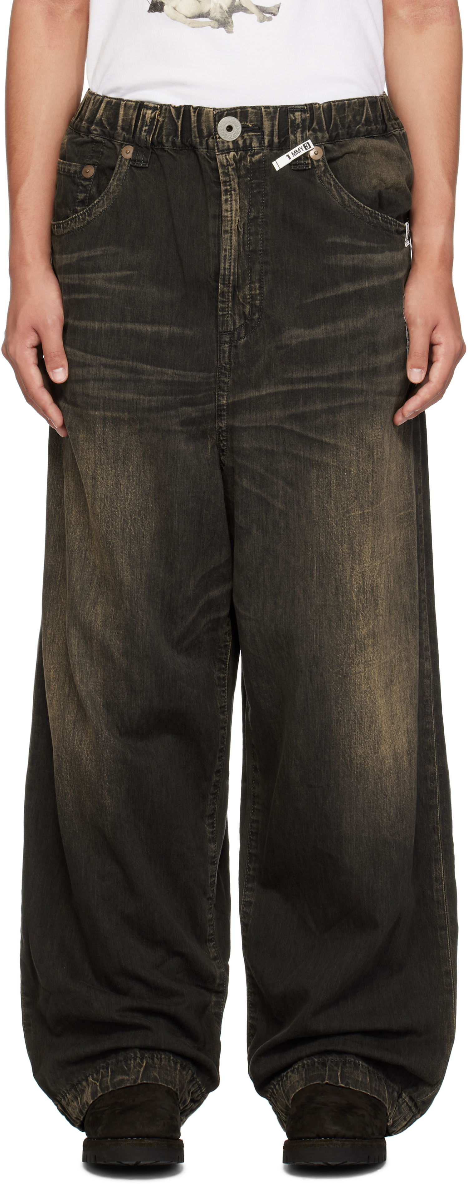 Jeans Maison MIHARA YASUHIRO Light Wide Jeans Svart | J13PT123, 0