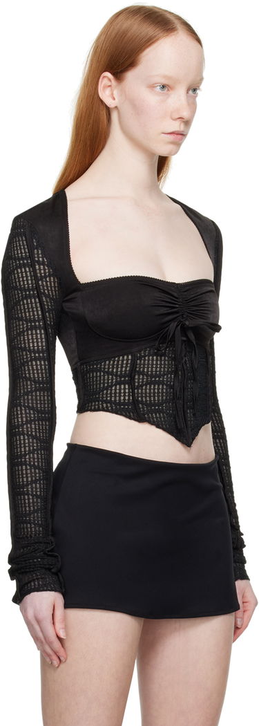 T-shirt GUIZIO Guizio Archangel Swirl Long Sleeve Top Svart | DGF21B928, 1