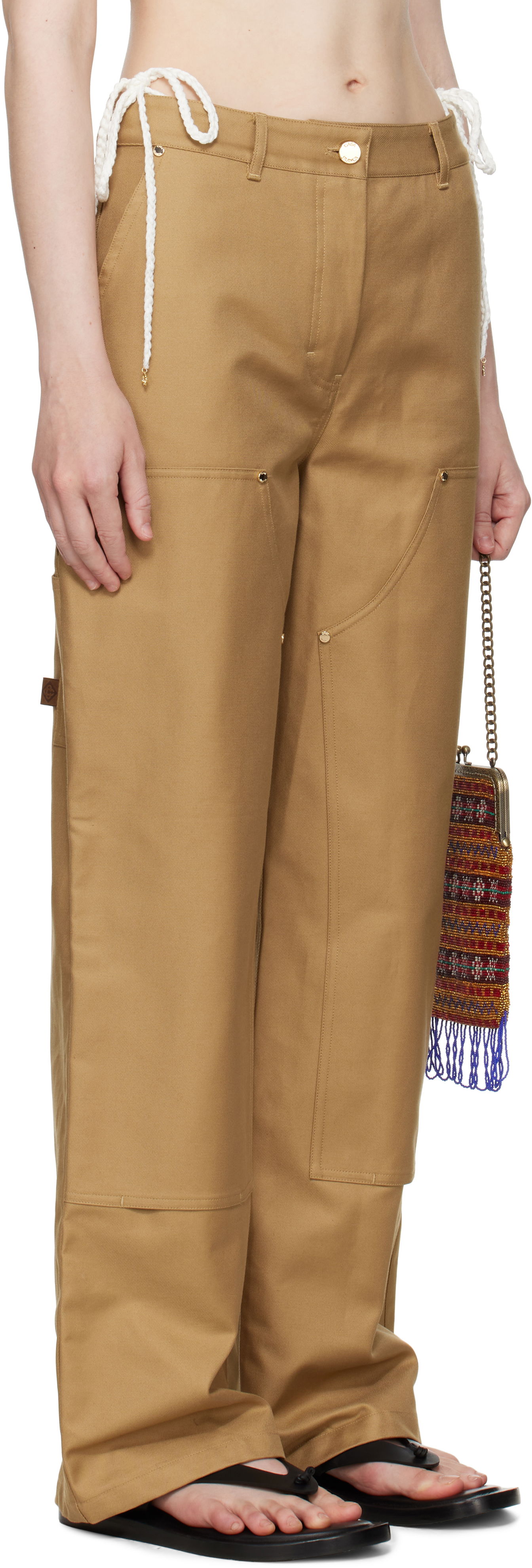 Cargo byxor Casablanca Casablanca Cotton Workwear Trousers Beige | WS25-TR-303-01, 1