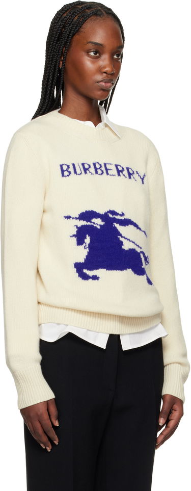 Sweater Burberry Burberry Wool Cashmere Equestrian Knight Design Sweater Vit | 8103045, 1