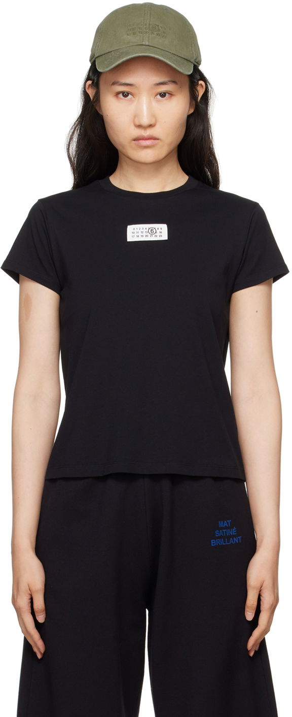 T-shirt Maison Margiela MM6 Black Print T-Shirt Svart | S52GC0327 S24312