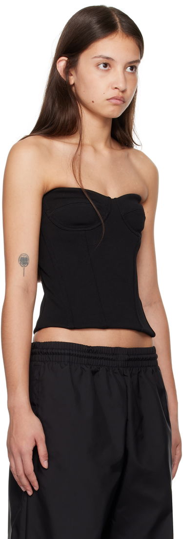 Linne WARDROBE.NYC WARDROBE.NYC Semi Matte Bustier Tank Top Svart | W1101F24MJ, 1