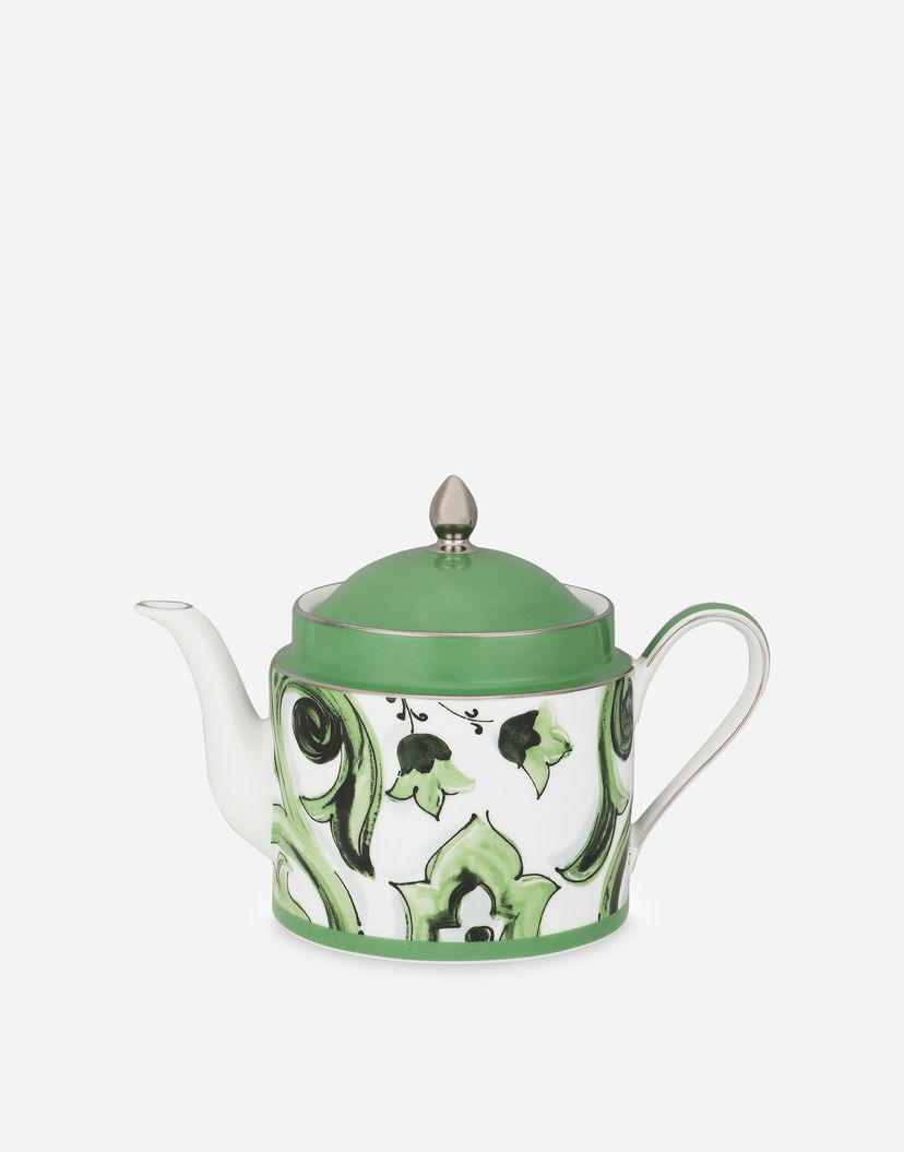 Heminredning Dolce & Gabbana Porcelain Teapot With Floral Pattern Grön | TC0127TCA39UV001