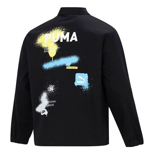 Vindjacka Puma Loose Woven Lapel Jacket Svart | 536089-01