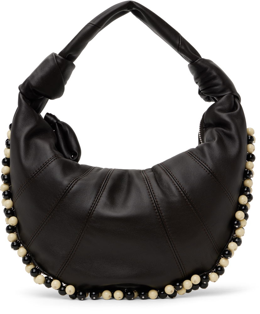 Handväska LEMAIRE Lemaire Beaded Mini Fortune Croissant Bag Svart | BG0152 LL095