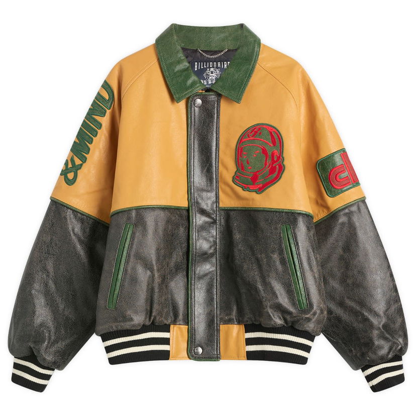 Bomberjacka BILLIONAIRE BOYS CLUB Billionaire Boys Club Cracked Leather Varsity Jacket, Size Medium Flerfärgad | B25303-MUL